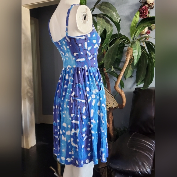 Cynthia Rowley Flowey Blue Tie Dye Mini Dress Size Small - Picture 2 of 7
